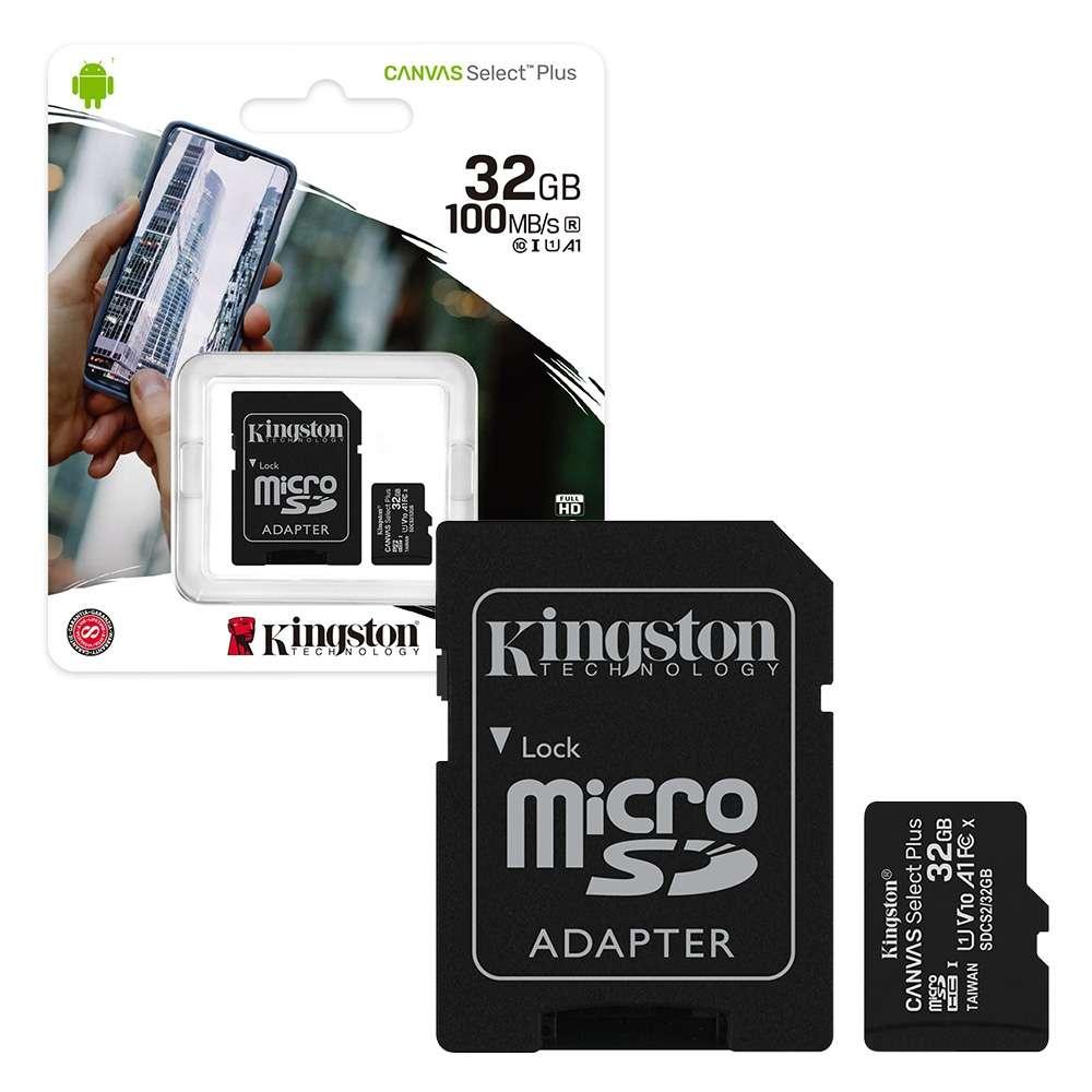 Карта памяти microSDHC 32GB, Kingston SDCS2/32GB ,MemoryCard Class 10, + adapter SD - фото 1 - id-p78079865