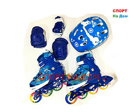 Детские роликовые коньки MIQI набор (коньки, защита, шлем) размер M