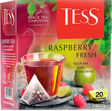 Чай TESS Raspberry Fresh черный аромат. 1,8 г х 20 пирам.
