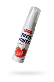 Съедобная смазка Tutti-Frutti, для орального секса, со вкусом земляники, 30 мл