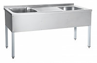 Ванна моечная, 2-Секционная со столом 175х60х80хГ40см