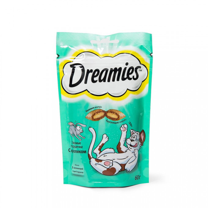 Dreamies Лакомые подушечки для кошек Кролик