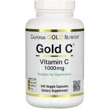 Витамин C, 1000 мг, 240 капсул California Gold Nutrition, Gold C