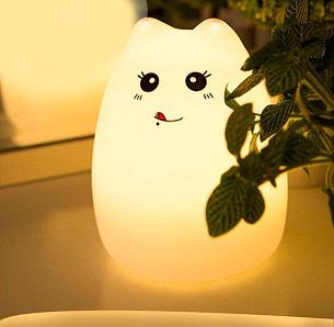 Силиконовый LED ночник-лампа "Кошечка" Язычок, фото 2