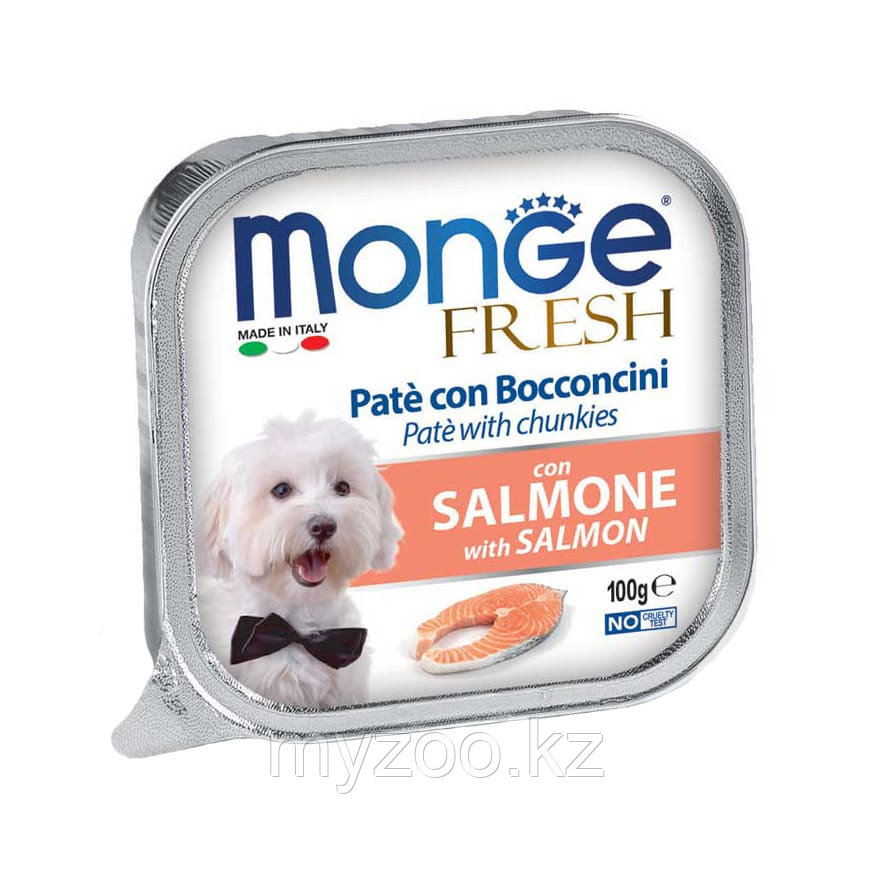MONGE FRESH DOG, Монже Фреш паштет с лососем для собак, ламистер 100 гр.