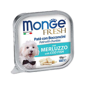 Monge Fresh Dog CODFISH паштет для собак с треской, 100гр.