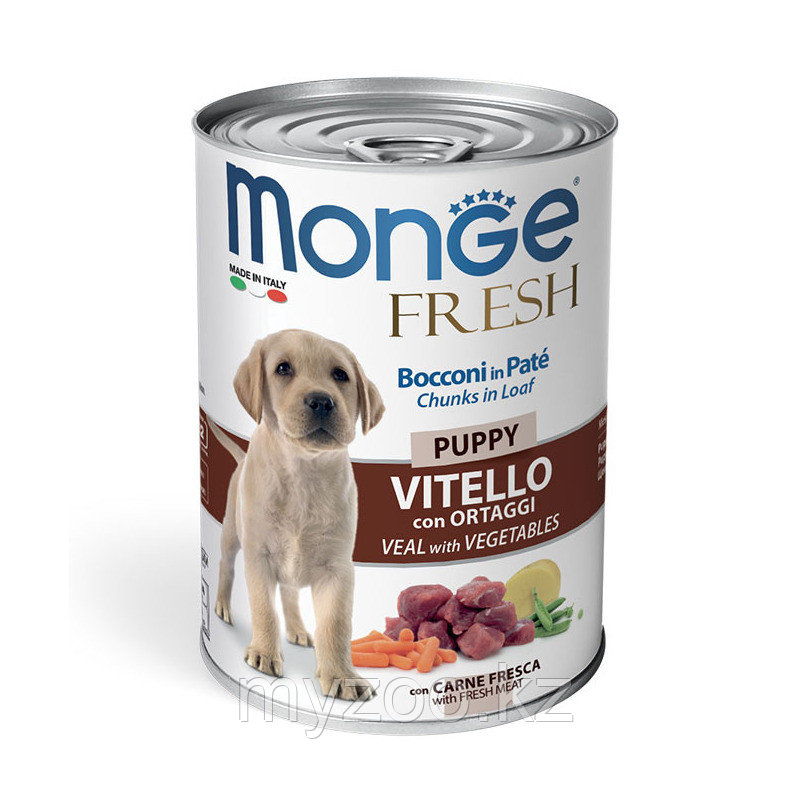Monge Dog Fresh влажный корм для щенков с мясным рулетом из говядины и овощей в консервах - 400 г