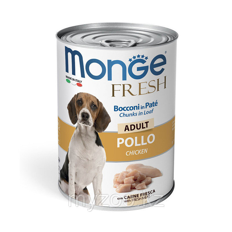 Monge Dog Fresh влажный корм для собак с мясным рулетом из курицы в консервах - 400 г - фото 1 - id-p78830348