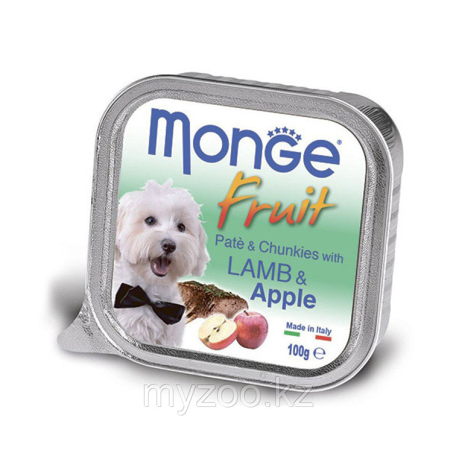 Monge Fruit Dog LAMB&APPLE паштет для собак с ягненком и яблоком, 100гр. - фото 1 - id-p78830736