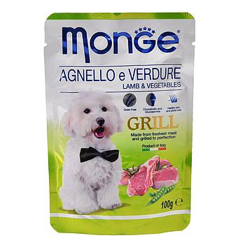 Monge Dog Grill для собак с ягненком и овощами, пауч. 100гр.
