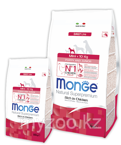 Monge Mini Puppy&Junior для щенков мини пород курица 3 кг