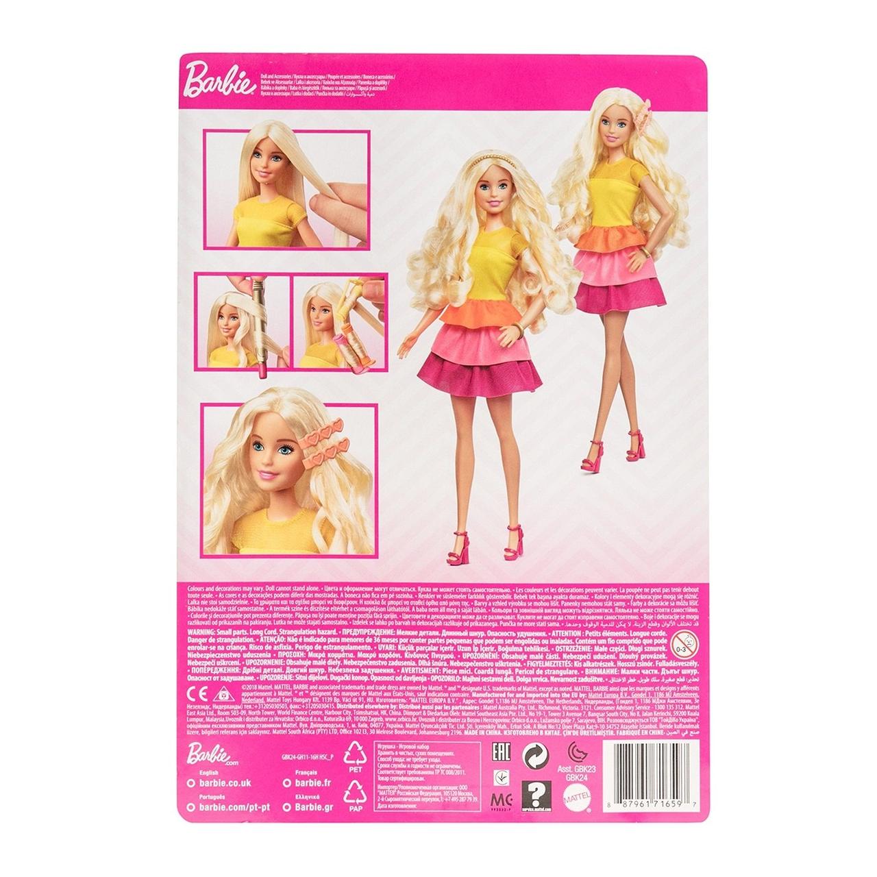 Barbie Кукла Барби Блондинка в модном наряде с аксессуарами для волос - фото 5 - id-p78770577