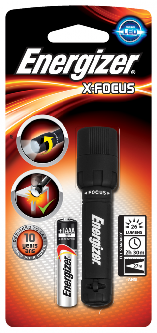 Фонарь компактный Energizer X-Focus 1x AAA черный