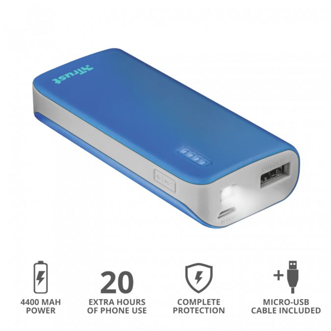 Зарядное устройство Trust PRIMO POWERBANK 4400 - BLUE