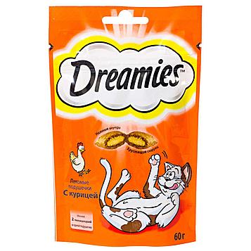 Dreamies (Дримс) "Лакомые подушечки" для кошек Курица, 60 г