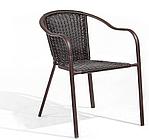 Кресло садовое плетеное с металлическим каркасом (Brown)