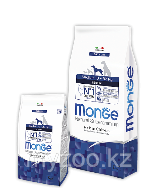 Monge Medium Senior с курицей 3 кг