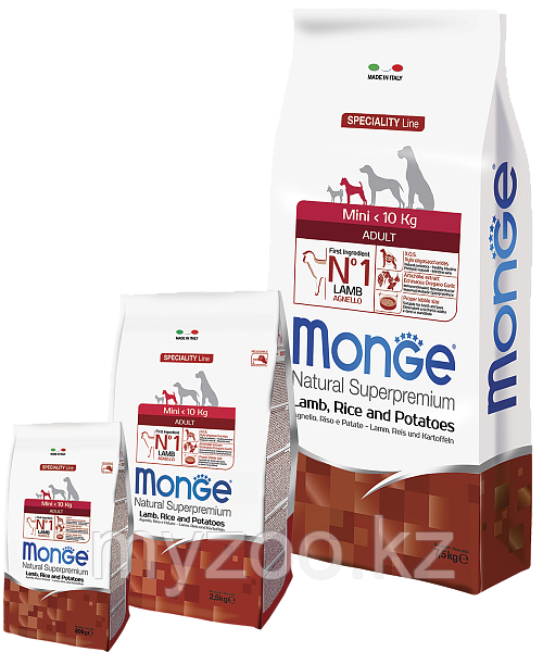 Monge Mini Adult с ягненком рисом и картофелем 800 гр