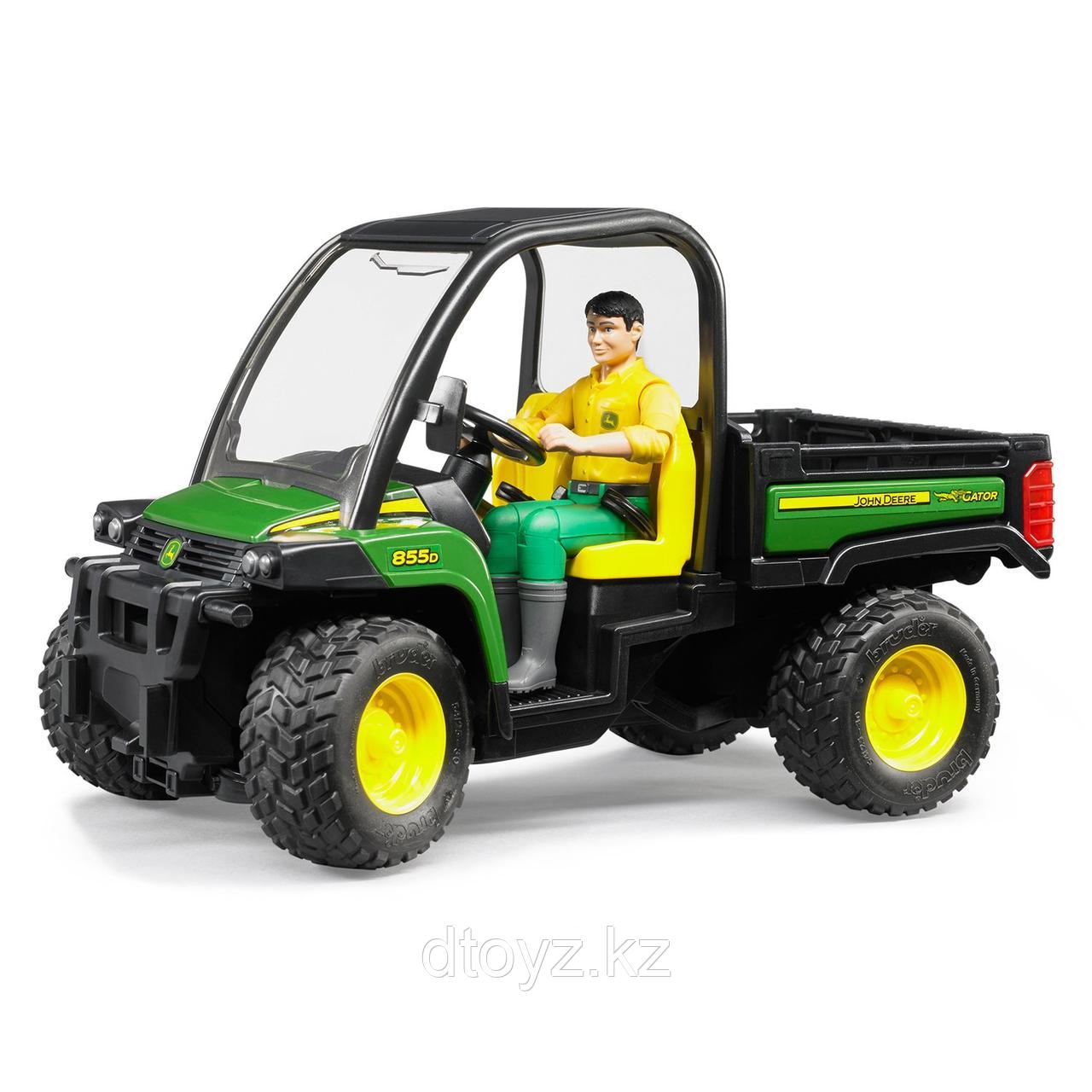 Мини-самосвал Bruder John Deere Gator XUV 855D с фигуркой водителя 107 мм 02-490 - фото 5 - id-p78845172