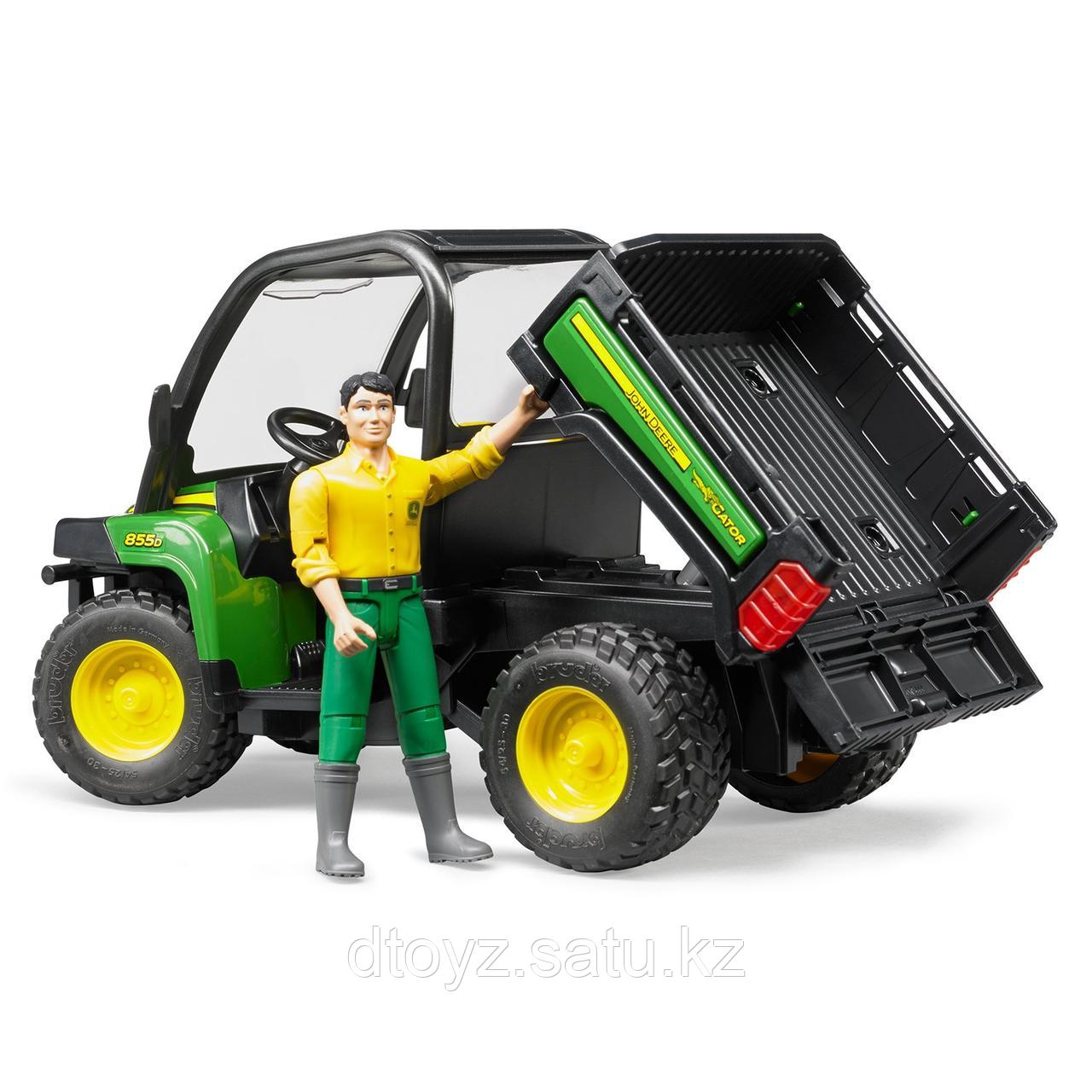 Мини-самосвал Bruder John Deere Gator XUV 855D с фигуркой водителя 107 мм 02-490 - фото 6 - id-p78845172