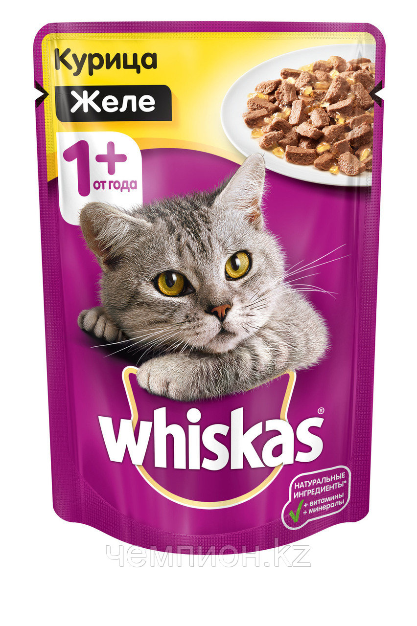 Whiskas, Вискас желе с курицей, влажный корм для кошек, пауч 28шт.*75 гр. - фото 2 - id-p78846579
