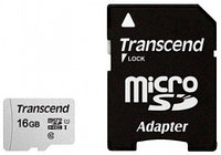 Карта памяти MicroSD 16GB Class 10 U1 Transcend TS16GUSD300S