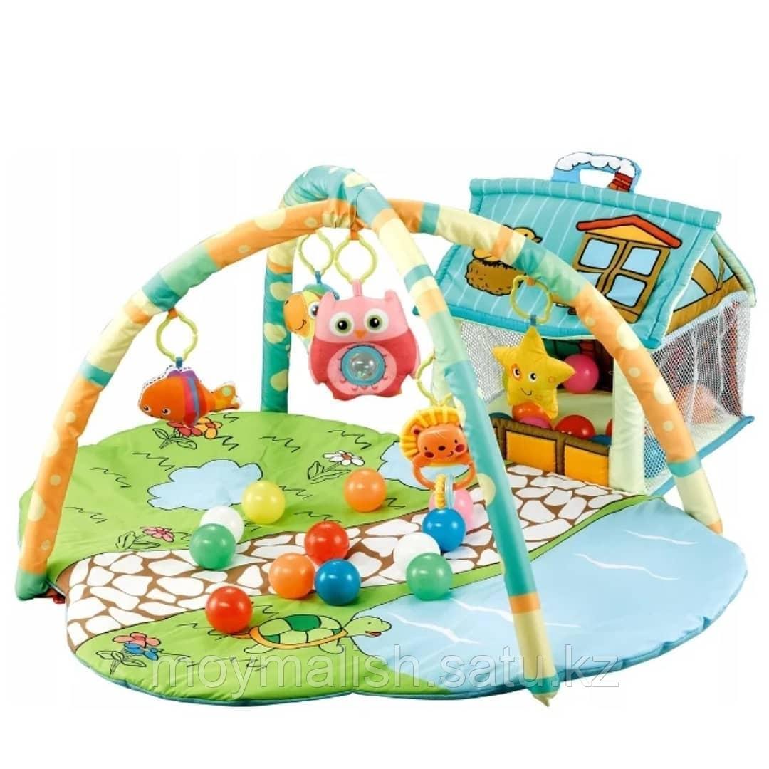 Детский развивающий коврик Домик с шариками Happy Space play gym арт. JL625-1A - фото 1 - id-p78847570