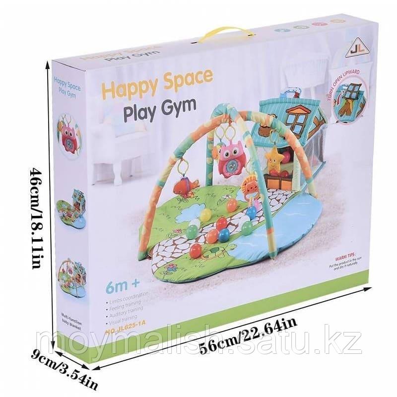 Детский развивающий коврик Домик с шариками Happy Space play gym арт. JL625-1A - фото 2 - id-p78847570