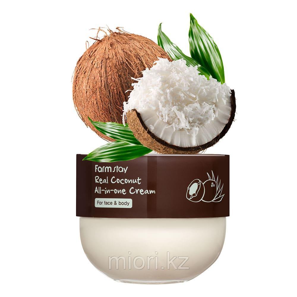 Крем для лица и тела с маслом кокоса  FARMSTAY Real Coconut All-in-One Cream