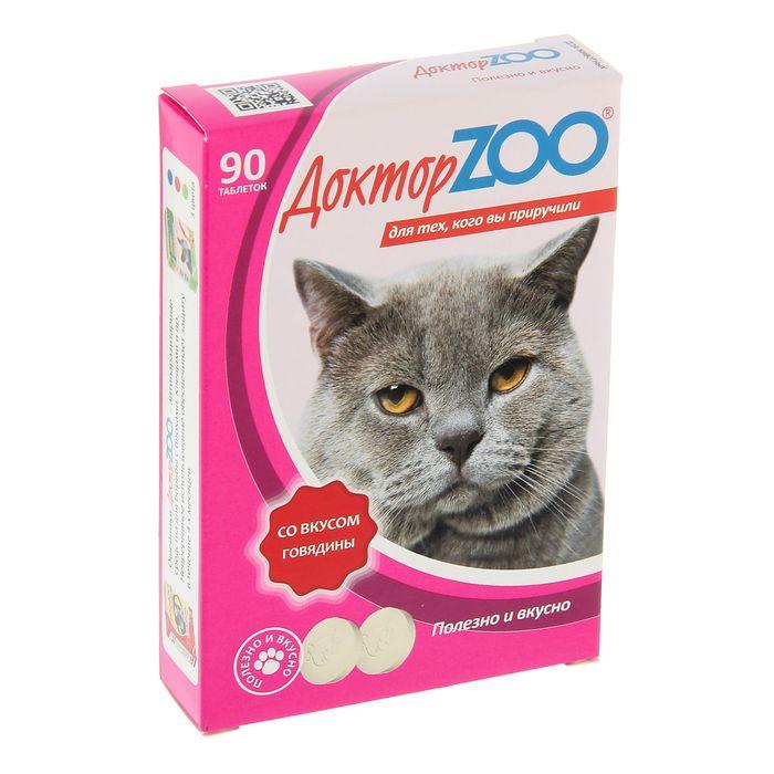 Витаминное лакомство для кошек Доктор ZOO Со вкусом говядины
