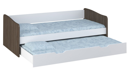Кровать детская выдвижная Polini kids Simple 4210, белый-трюфель