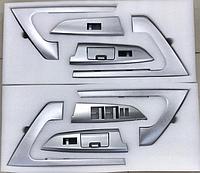 Накладки на дверные ручки в салон (серебро) на Toyota Land Cruiser 200 2007-2020 дизайн 2020