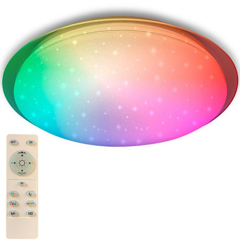 Управляемый светодиодный светильник SATURN 25W RGB R-328-SHINY/WHITE-220-IP44