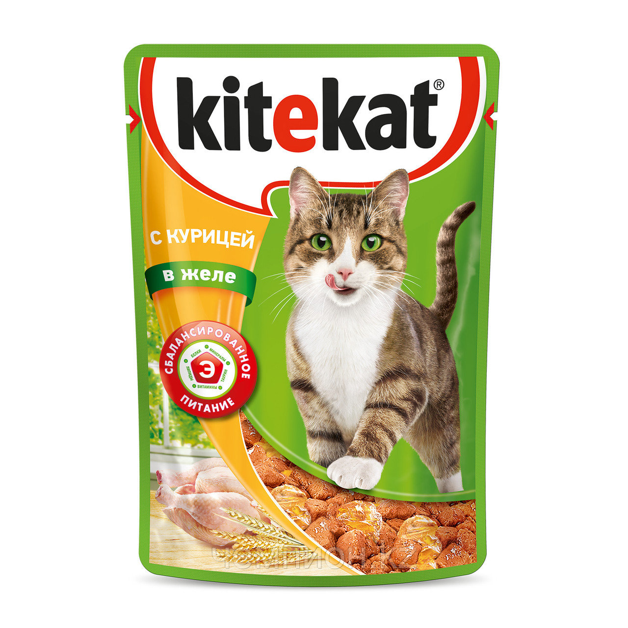 Kitekat сочные кусочки с курицей в желе уп.28*85гр.