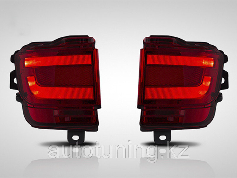 Светодиодные фонари в задний бампер (диодные катафоты,отражатель красный) на Toyota Land Cruiser 200 2015-2020 - фото 1 - id-p78913392