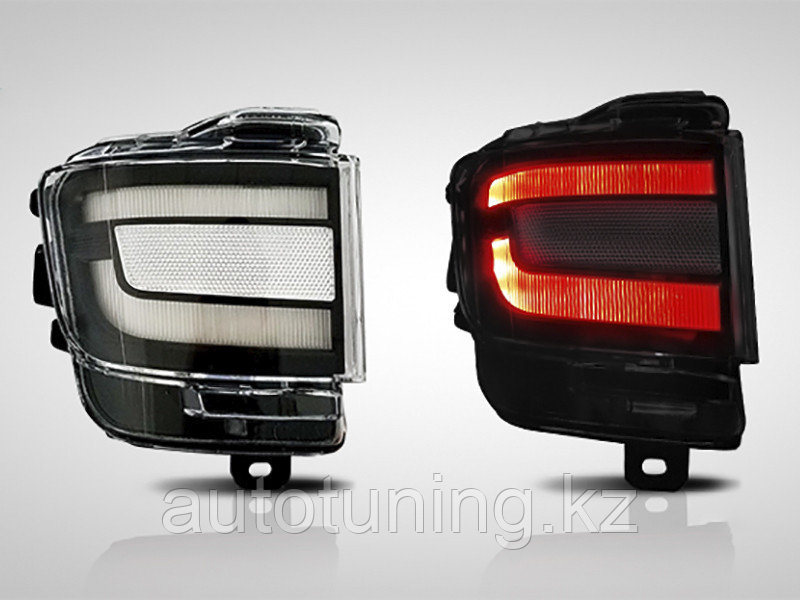 Светодиодные фонари в задний бампер (диодные катафоты дымчатые) на Toyota Land Cruiser 200 2015-20 - фото 1 - id-p78913432