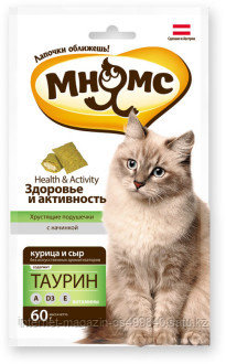 Лакомство для кошек Мнямс хрустящие подушечки Здоровье и активность с курицей и сыром