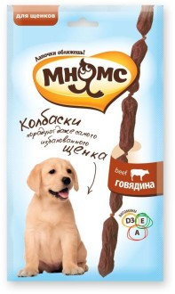 Лакомство для щенков Мнямс мягкие колбаски с говядиной