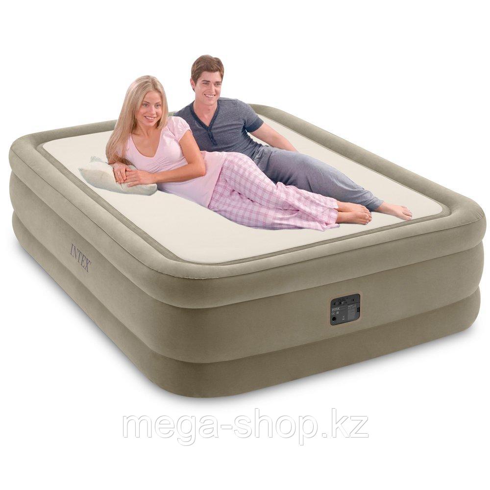 Двуспальная надувная кровать со встроенным электрическим насосом Intex Prime Comfort 64478 (152-203-51 см), фото 1