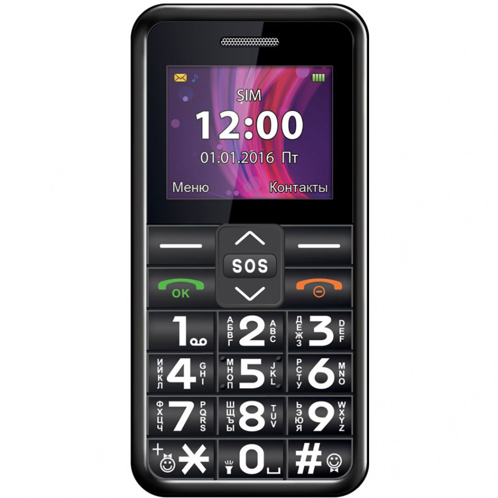 Мобильный телефон Texet TM-101 черный