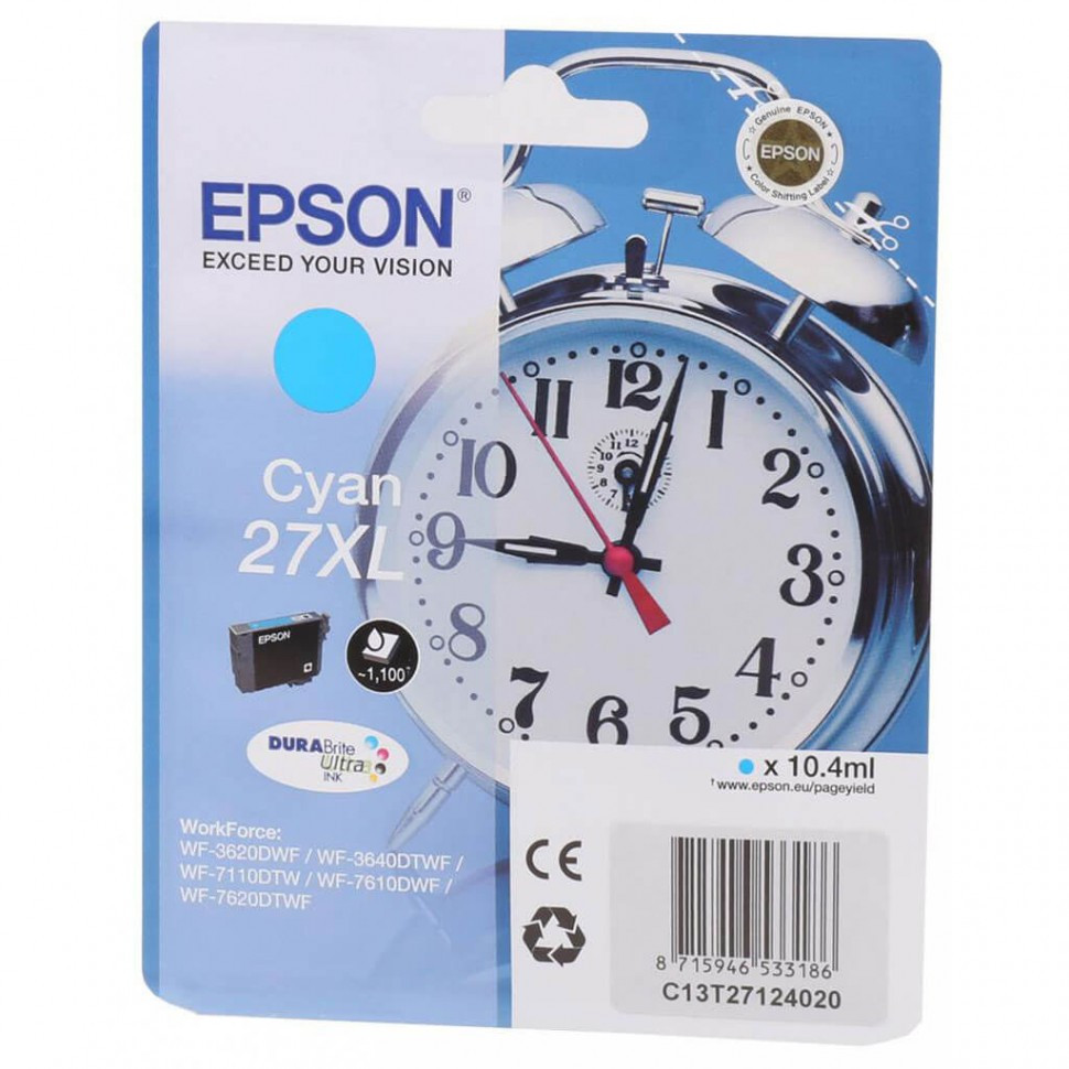 Картридж Epson C13T27124022 для WF-7110/7610/7620 голубой new