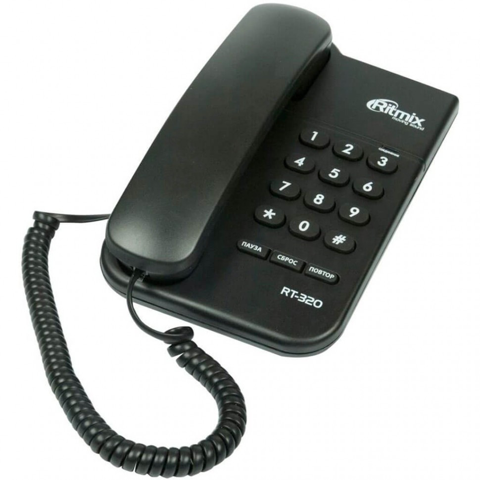 Телефон проводной Ritmix RT-320 черный