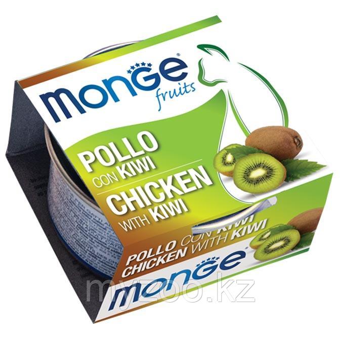 MONGE Frut Cat cans 80 гр Кусочки для кошек курица с киви
