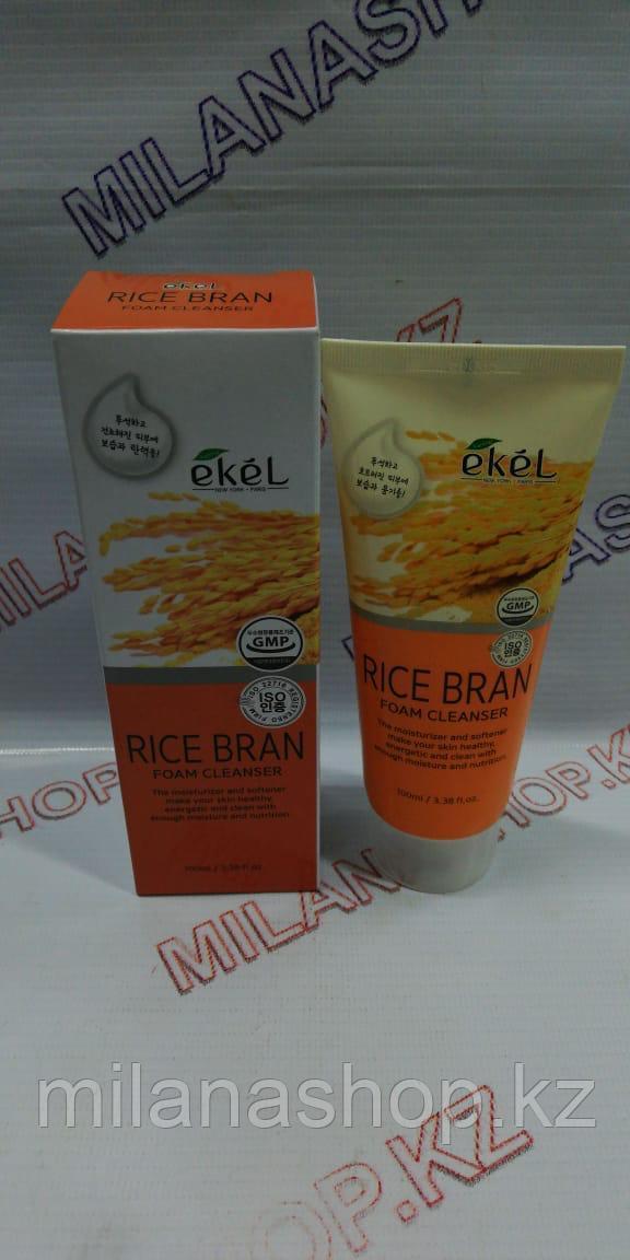 Ekel Rice Bran Foam Cleanser 100 мл Пенка для умывания с экстрактом коричневого риса