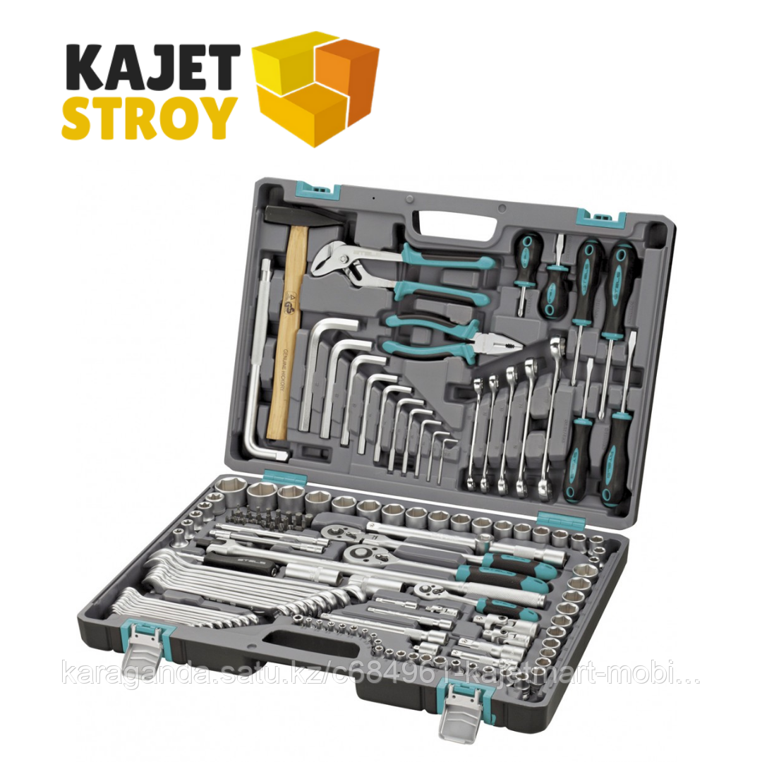 Набор инструментов, 1/2, 1/4, CrV, пластиковый кейс, 69 предметов Stels