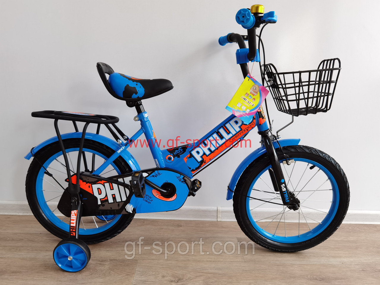 Велосипед Phillips синий оригинал детский с холостым ходом 16 размер