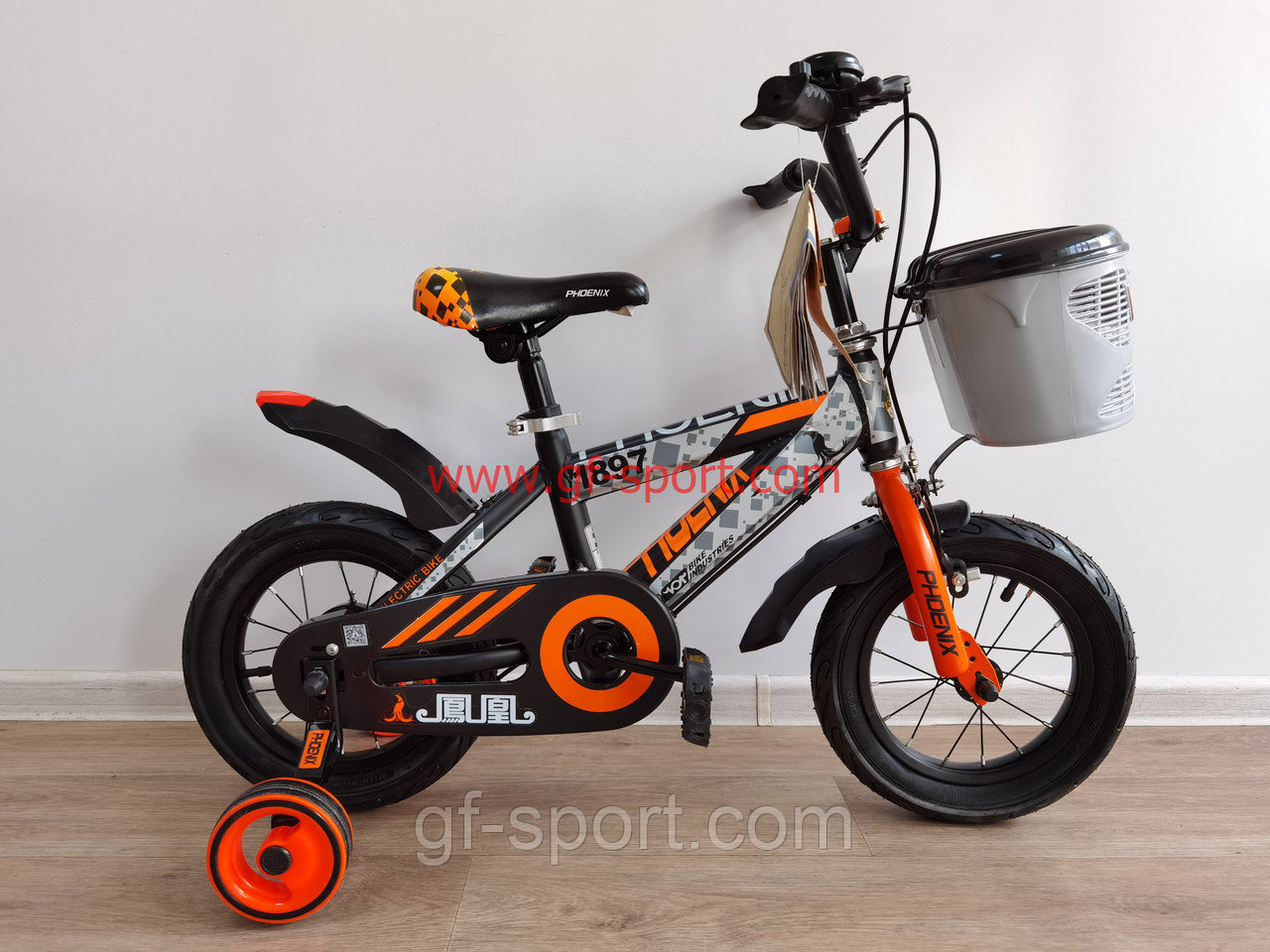 Велосипед Phoenix оранжевый алюминиевый сплав оригинал детский с холостым ходом 12 размер