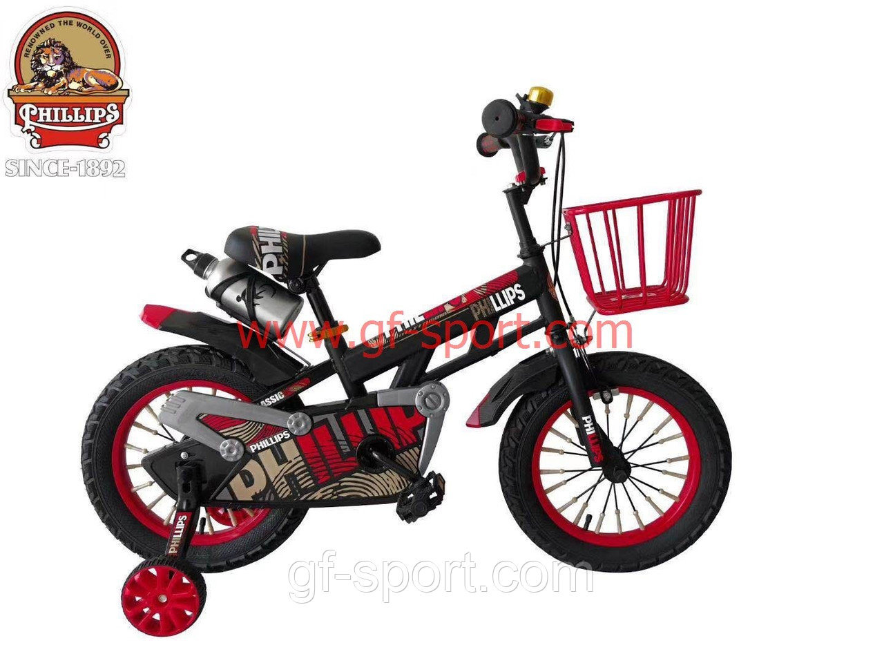 Велосипед Phillips красный алюминиевый сплав оригинал детский с холостым ходом 14 размер