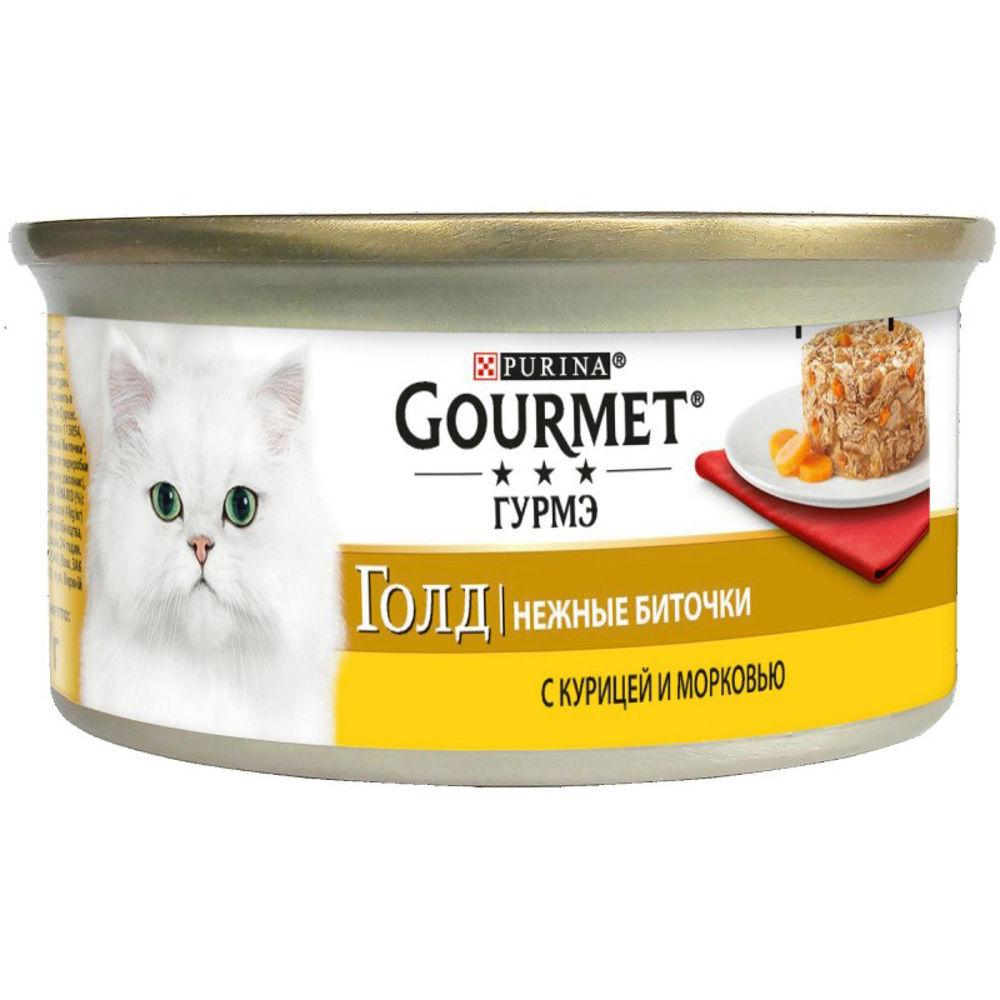 Влажный корм для кошек Gourmet Gold Биточки с курицей и морковью