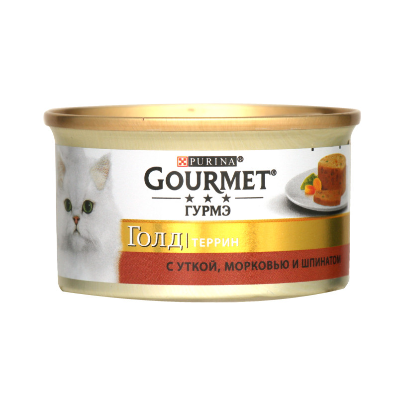 Gourmet Gold (Гурме Голд) Консервы для кошек Утка, морковь, шпинат, 85 г, фото 1